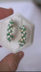Pearl and Green Onyx Encrusted Glitzy Hoop Earrings