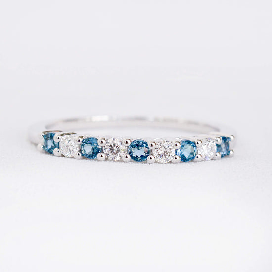 Milestone Ring with Topaz and Diamonds