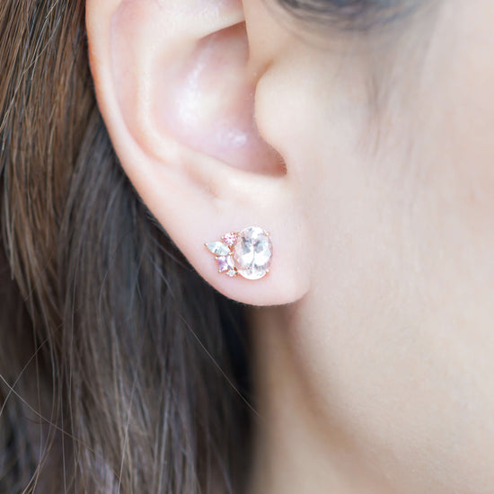 Morganite Splendid Wings Earrings - 18K Rose Gold