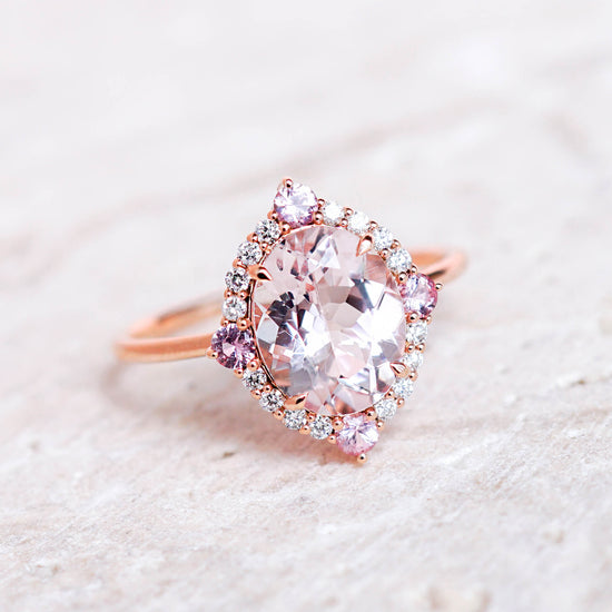 Morganite Celestial Halo Ring - 1336MRR