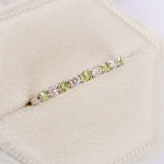 Milestone Ring with Peridot and Diamonds