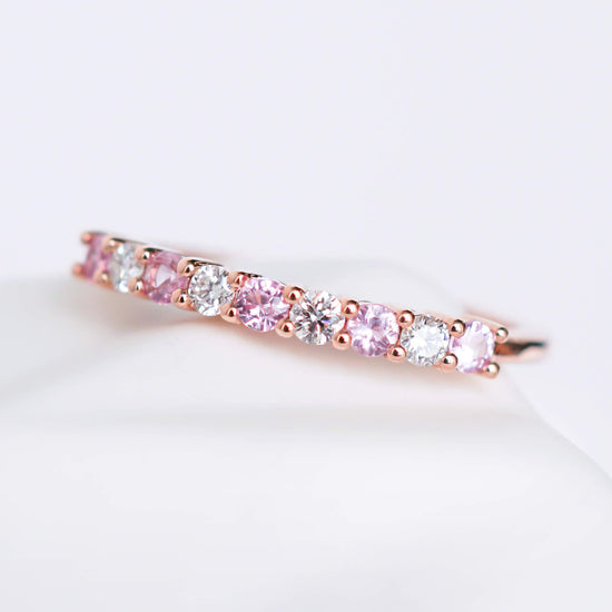 Milestone Ring with Pink Sapphire and Diamonds