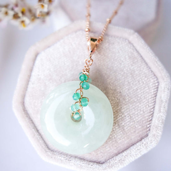 Jade with Green Onyx Vine Necklace