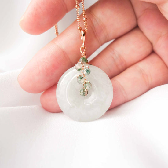 Light Jade with Moss Agate Vine Necklace