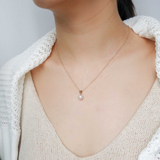 Adjustable Akoya Pearl Necklace in 14K Gold