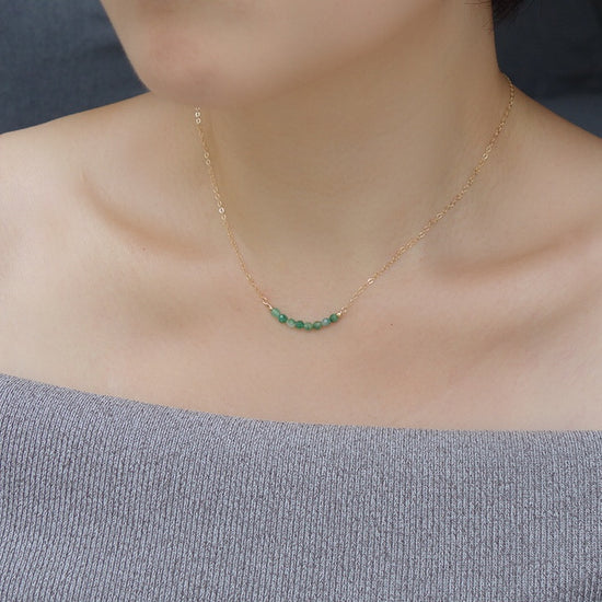 African Jade Gem Bar Necklace