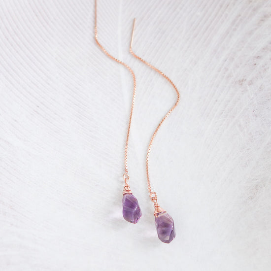 Amethyst Ear Threaders