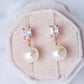 Baguette Ear Studs with Round Pearls