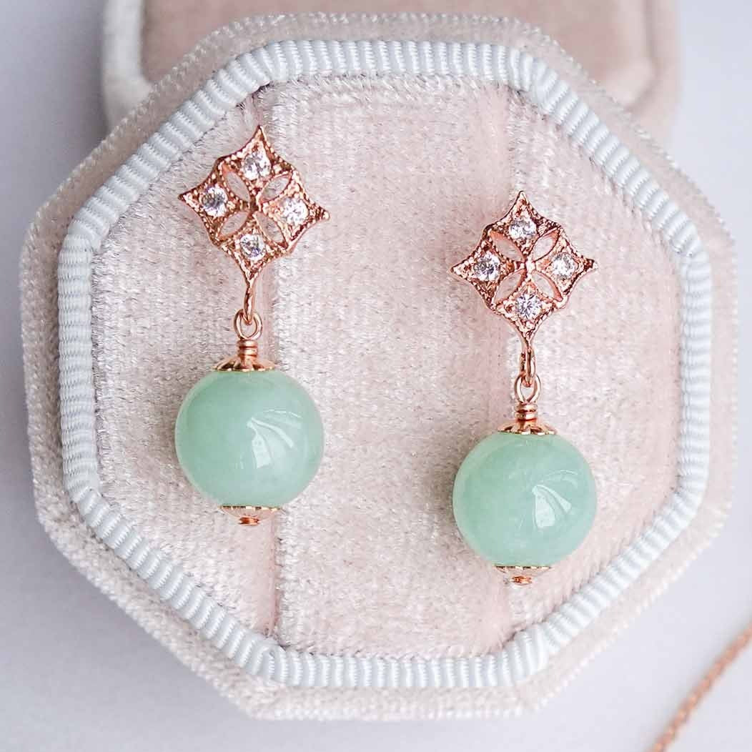 Jade hot sale diamond earrings