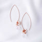 Sleek Rose Quartz with Pearl Cluster Hook Earrings