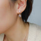 Rose Quartz with Baguette Ear Studs