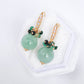 Green Jade CZ Hook Earrings - Emerald