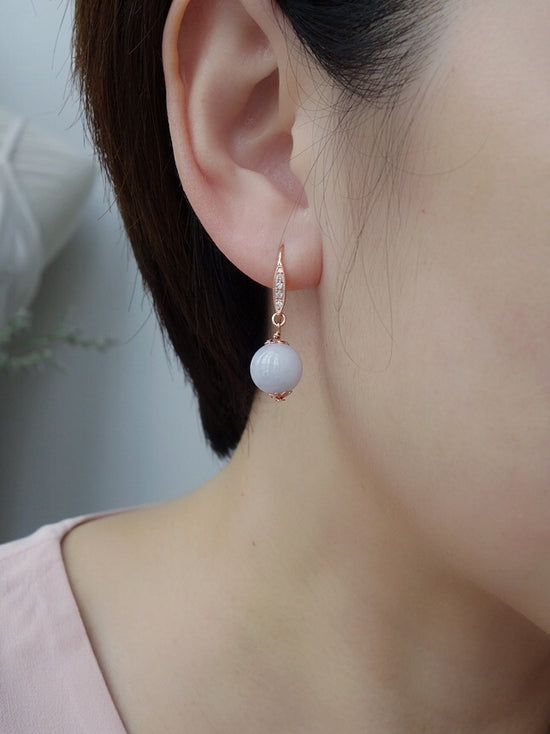 Lavender Jade with Sparkly Hook Earrings