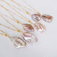 Chic Large Keshi Pearl Necklace - Gold Filled