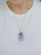 Lavender Jade Necklace with Aquamarine Cluster