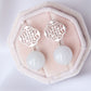Peranakan Ear Studs with White Jade
