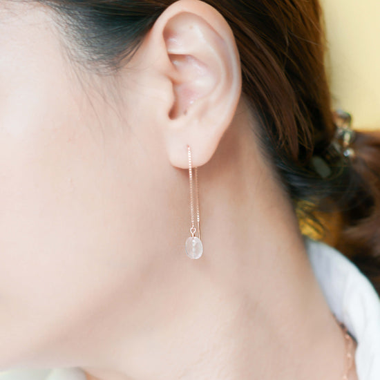 Rose Quartz Ear Threaders