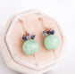 Green Jade Hook Earrings - Sapphire