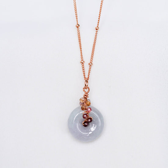 Lavender Jade with Spinel Vine Necklace - VLJV2