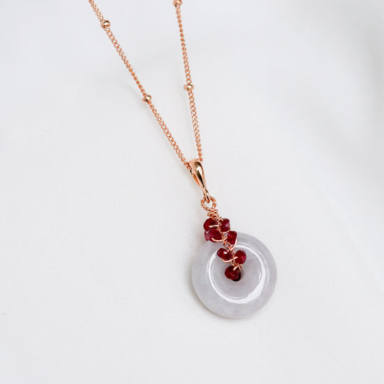 Lavender Jade with Ruby Vine Necklace - VLJV3