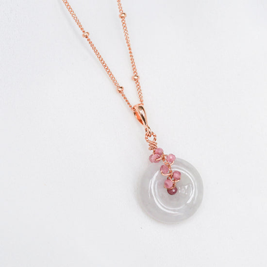 Lavender Jade with Tourmaline Vine Necklace - VLJV5