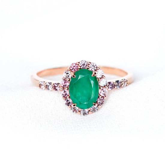 Emerald Halo Semi-eternity Ring - 1274ERR