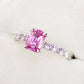 Vivid Pink Sapphire Semi-Eternity Ring - 14K Rose Gold 1298SRW