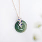 Deluxe Jade Pendant with Glorious Floral Vine in 14K Gold - 1393JPY