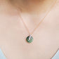 Deluxe Jade Pendant with Glorious Floral Vine in 14K Yellow Gold - 1393JPY