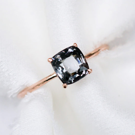Gray Spinel Solitaire Ring - 1435SRR
