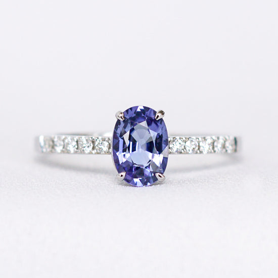 Oval Tanzanite Diamond Half Eternity Ring - 1436TRW