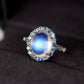 Moonstone Aurora Halo Ring - 1459MRY