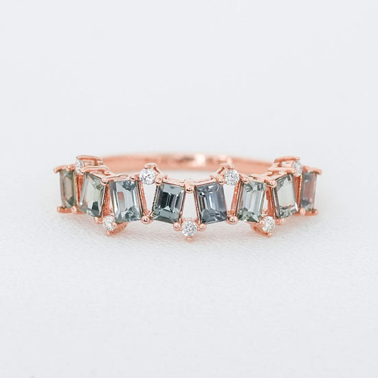 Teal Sapphire Gala Ring in 14K Rose Gold