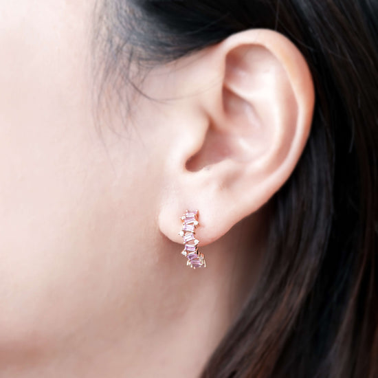 Pink Sapphire Gala Earrings in 18K Rose Gold