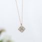 Luxe Jade Clover Pendant in 9K Rose Gold - Diamond