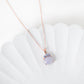 Crown Lavender Jade Pendant in 9K Rose Gold - Blue Sapphires