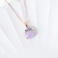 Crown Lavender Jade Pendant in 9K Rose Gold - Blue Sapphires