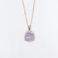 Crown Lavender Jade Pendant in 9K Rose Gold - Blue Sapphires