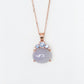 Crown Lavender Jade Pendant in 9K Rose Gold - Blue Sapphires