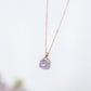 Crown Lavender Jade Pendant in 9K Rose Gold - Blue Sapphires