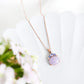 Crown Lavender Jade Pendant in 9K Rose Gold - Blue Sapphires