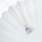 Crown Lavender Jade Pendant in 9K Yellow Gold - Blue Sapphire