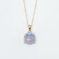 Crown Lavender Jade Pendant in 9K Yellow Gold - Blue Sapphire