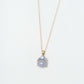 Crown Lavender Jade Pendant in 9K Yellow Gold - Blue Sapphire