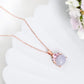 Crown Lavender Jade Pendant in 9K Rose Gold - Pink Sapphire