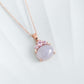 Crown Lavender Jade Pendant in 9K Rose Gold - Pink Sapphire