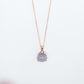 Crown Lavender Jade Pendant in 9K Rose Gold - Purple Sapphire