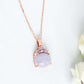 Crown Lavender Jade Pendant in 9K Rose Gold - Purple Sapphire