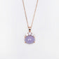 Crown Lavender Jade Pendant in 9K Rose Gold - Lilac Sapphire