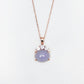 Crown Lavender Jade Pendant in 9K Rose Gold - Lilac Sapphire